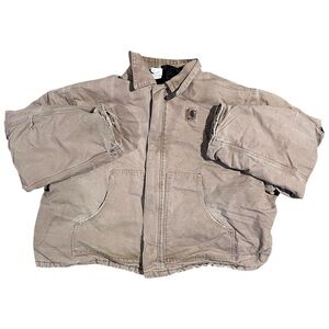 Vintage Carhartt Canvas Quilted Lined Work Jacket J22SDL Size 4XL Made In USA